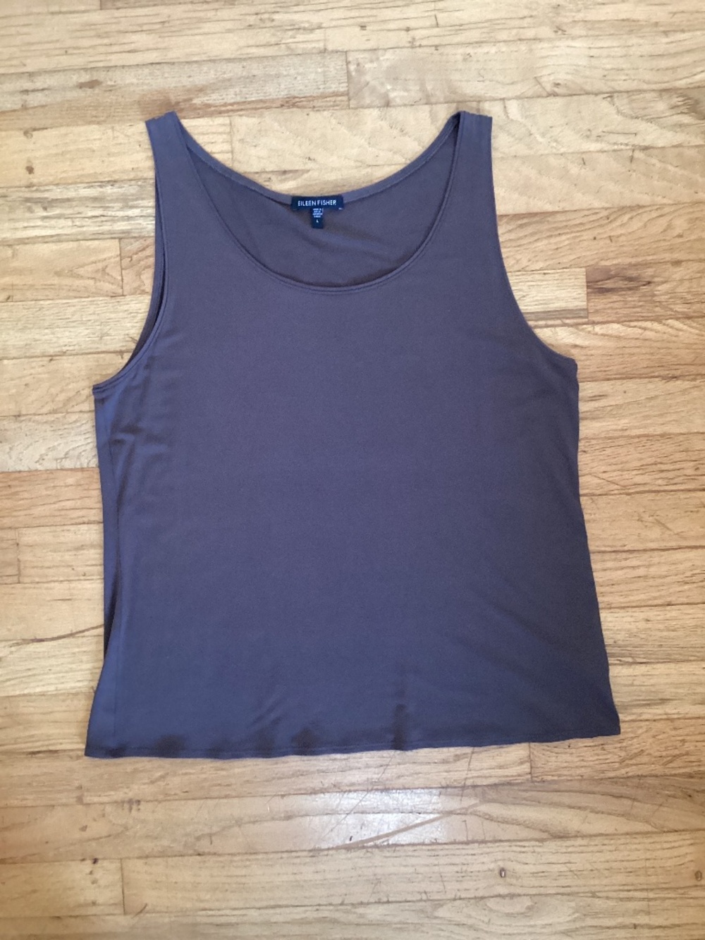 Eileen Fisher tank top large rayon brown minimalist